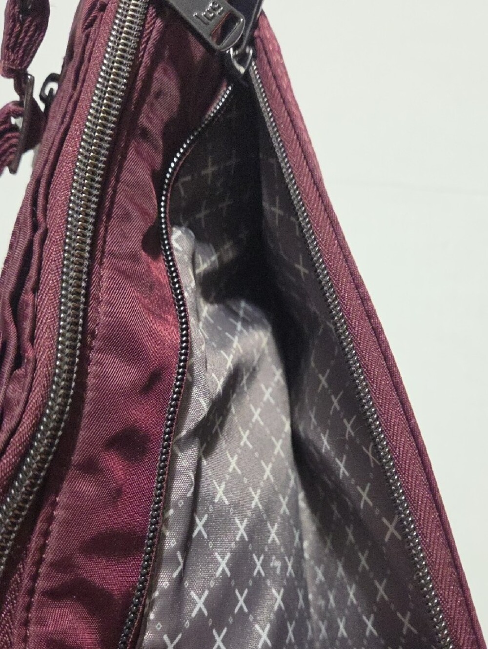 lug Pacer Wine Red Crossbody with Pyramid Studs - Picture 7 of 10